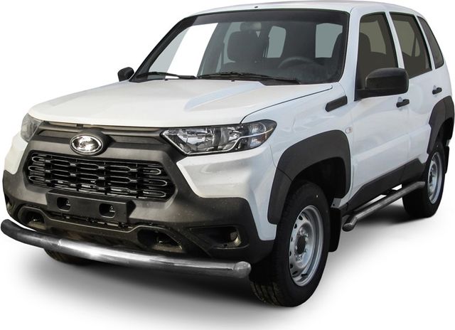 Защита Slitkoff переднего бампера d76 для Lada Niva Travel 2020-2026. Артикул NivTR004