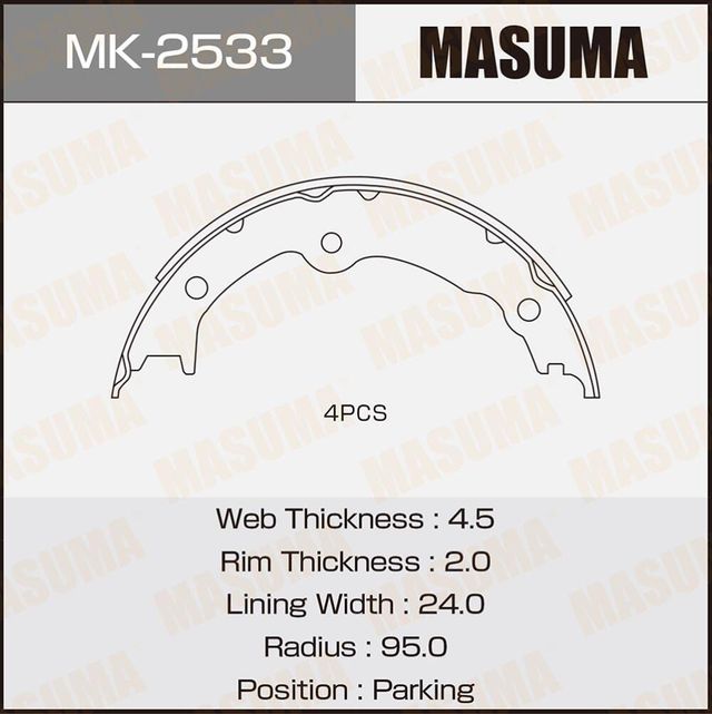 Тормозные колодки Masuma. Артикул MK-2533