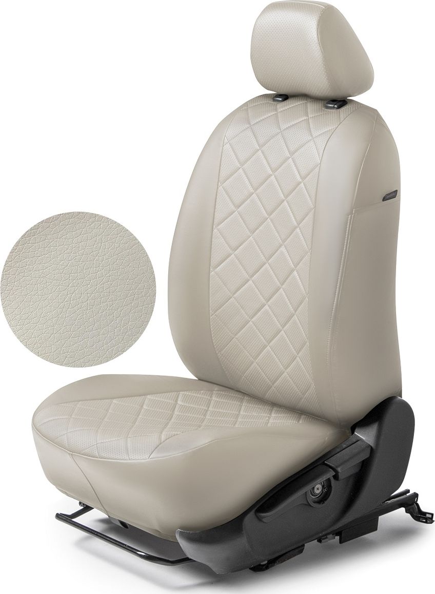 Авточехлы Rival Ромб (зад. спинка 40/60) для сидений Hyundai Tucson III 2015-2020, бежевые. Артикул SC.2304.2B