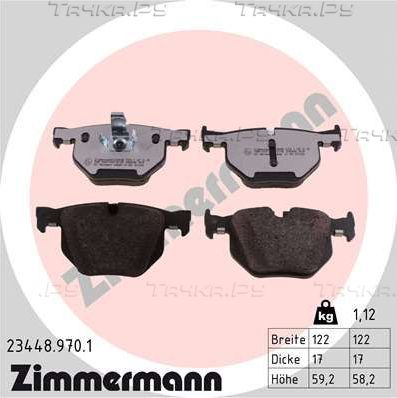 Тормозные колодки Zimmermann rd:z задние для BMW X5 II (E70) 2006-2013. Артикул 23448.970.1