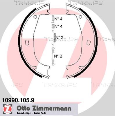 Тормозные колодки (стояночная тормозная система) Zimmermann. Артикул 10990.105.9