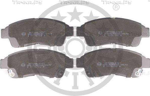 Тормозные колодки Optimal передние для Toyota Corolla E100 1992-1997. Артикул BP-09787