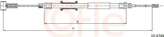 Трос ручника (тросик ручного тормоза) Cofle. Артикул 10.4744