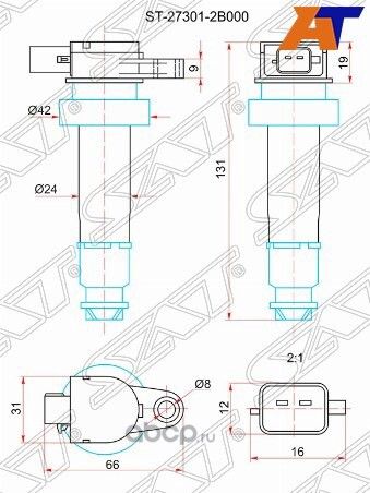 КАТУШКА ЗАЖИГАНИЯ HYUNDAI ELANTRA CF 06-KIA CERA (SAT). Артикул ST273012B000