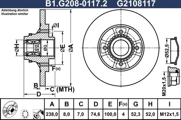 Тормозной диск Galfer задний для Renault Clio II 1998-2013. Артикул B1.G208-0117.2