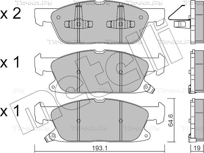 Тормозные колодки Metelli передние для Ford Focus IV 2019-2026. Артикул 22-1117-0