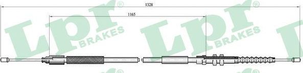 Трос ручника (тросик ручного тормоза) LPR задний левый для Citroen Xantia I 1993-2003. Артикул C0112B