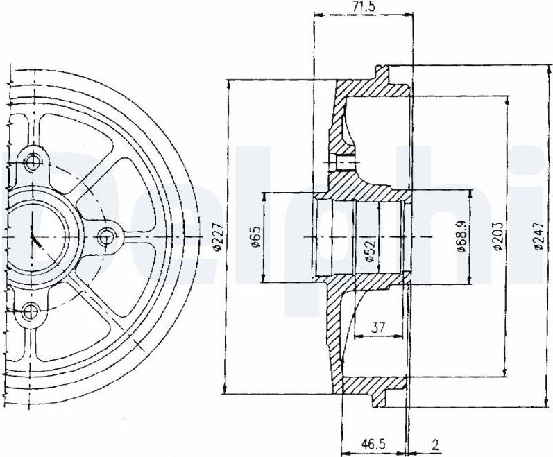 Тормозной барабан Delphi. Артикул BF392