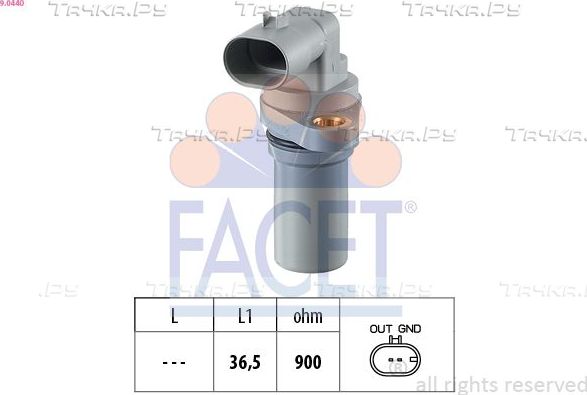 Датчик положения коленвала Facet Made in Italy - OE Equivalent для Alfa Romeo Spider III 2006-2011. Артикул 9.0440