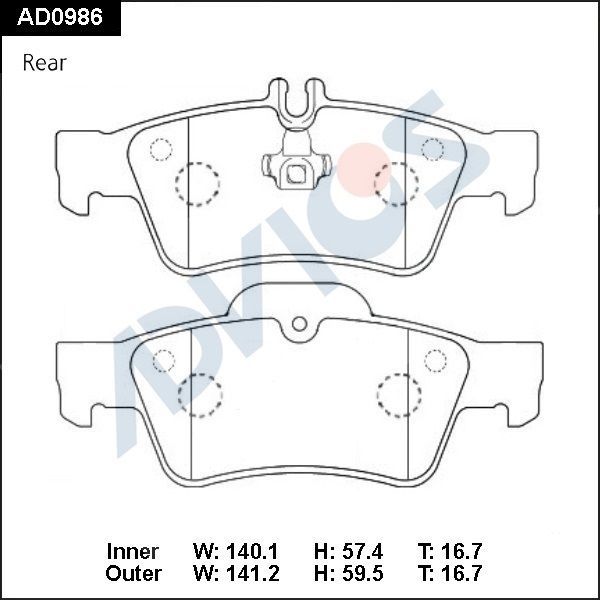 Тормозные колодки Advics. Артикул AD0986