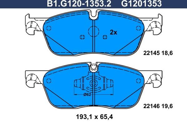 Тормозные колодки Galfer. Артикул B1.G120-1353.2