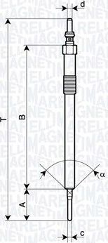 Свеча накаливания (накала) Magneti Marelli. Артикул 062900137304