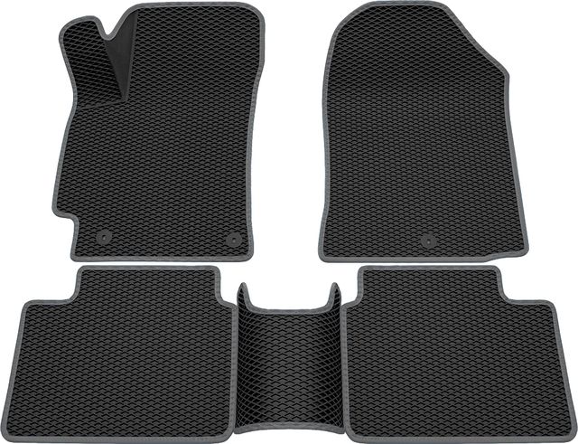 Коврики Rezkon 3D EVA ромб резиновые для салона Hyundai Elantra VI 2015-2020 Серый кант. Артикул 9220015402