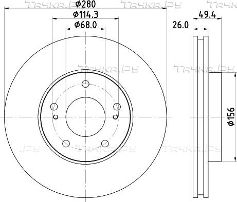 Тормозной диск Nisshinbo передний для Nissan Maxima A33 2000-2003. Артикул ND2002K