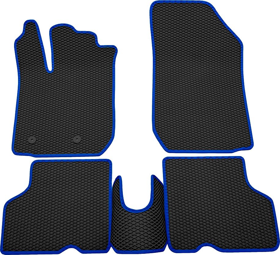 Коврики Rezkon EVA для салона Renault Kaptur 2016-2026 Синий кант. Артикул 9029035103