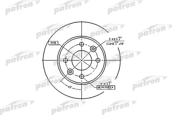 Тормозной диск Patron передний для Renault 19 II 1992-1996. Артикул PBD1013