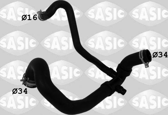 Патрубок радиатора (системы охлаждения) Sasic левый нижний для Peugeot 301 I 2012-2017. Артикул 3400199