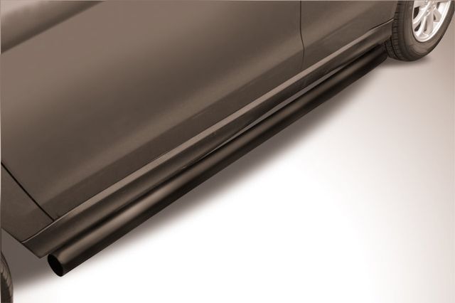 Пороги Slitkoff труба d76 ЧЕРНЫЕ матовые для Mitsubishi ASX I рестайлинг 2012-2016. Артикул MAS14-009B