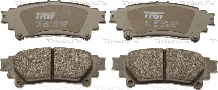 Тормозные колодки TRW COTEC задние для Toyota Sienna III 2010-2026. Артикул GDB4174