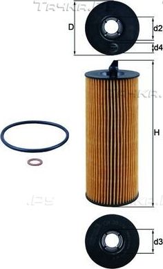 Масляный фильтр Mahle для BMW X5 II (E70) 2011-2013. Артикул OX 361/4D