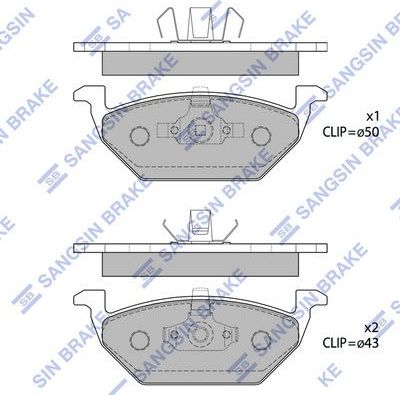 Тормозные колодки Sangsin Hi-Q. Артикул SP1701