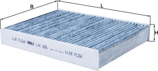 Салонный фильтр Mahle. Артикул LAK 686