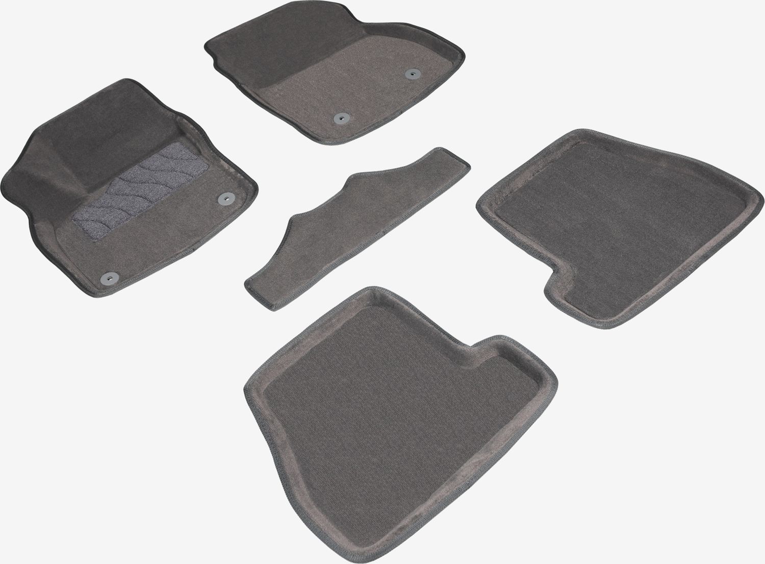 Коврики Seintex 3D ворсовые для салона Ford Focus III рестайлинг АКПП 2015-2019 СЕРЫЕ. Артикул 92560