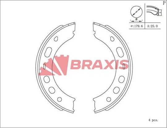 Тормозные колодки (стояночная тормозная система) Braxis задние для Porsche 968 1991-1995. Артикул AC0205