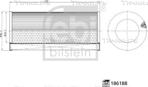 Воздушный фильтр Febi Bilstein. Артикул 186188