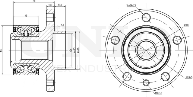 Ступица колеса с интегрированным подшипником (Unio). Артикул HUB-20106