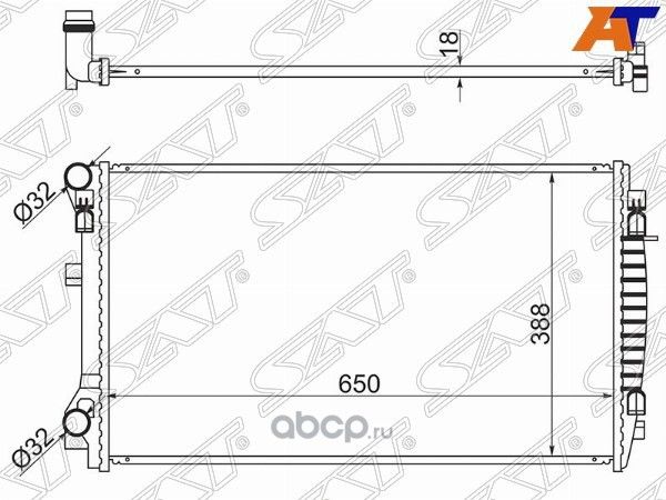 Радиатор AUDI A3S3 12-TT 14-SKODA OCTAVIA 13-S (SAT). Артикул SD00071