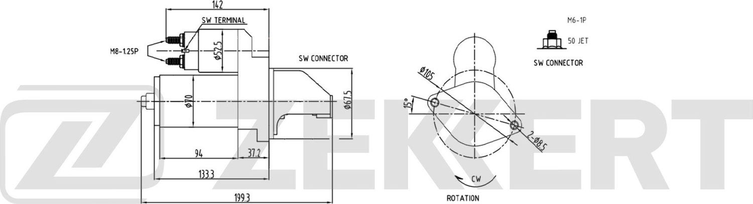 Стартер Zekkert для Daewoo Lacetti 2004-2010. Артикул AN-1064