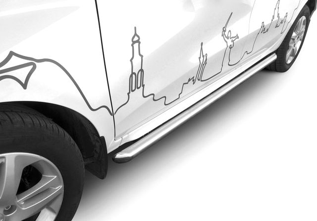 Защита Arbori штатного порога d57 труба для Lada Xray 2015-2026. Артикул AFZDALADXR08