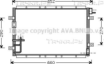 Радиатор кондиционера (конденсатор) AVA (алюминий). Артикул KA5030