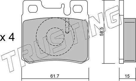 Тормозные колодки Trusting. Артикул 212.0