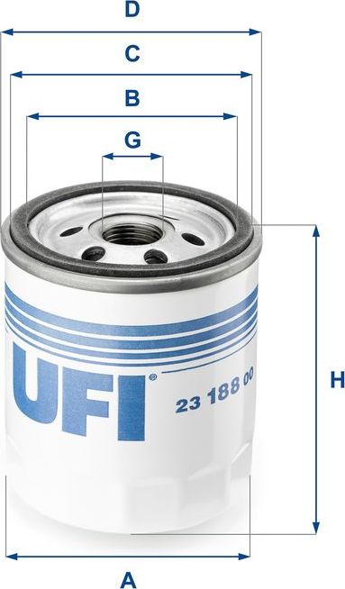 Масляный фильтр UFI. Артикул 23.188.00