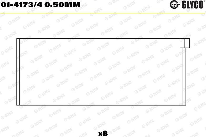 Вкладыши шатунные Glyco для Citroen C-Elysee I 2012-2026. Артикул 01-4173/4 0.50mm