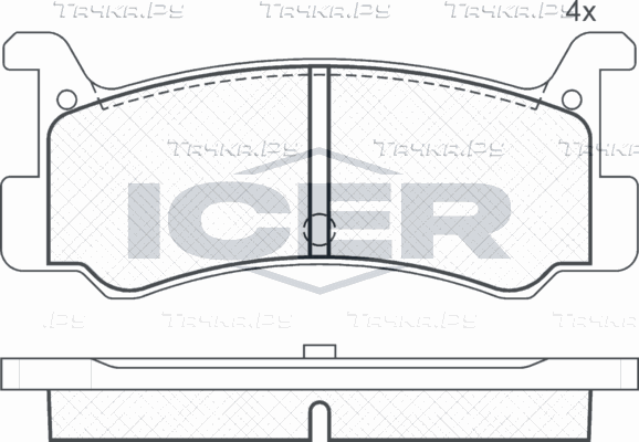 Тормозные колодки Icer для Daihatsu Gran Move 1996-2002. Артикул 180621