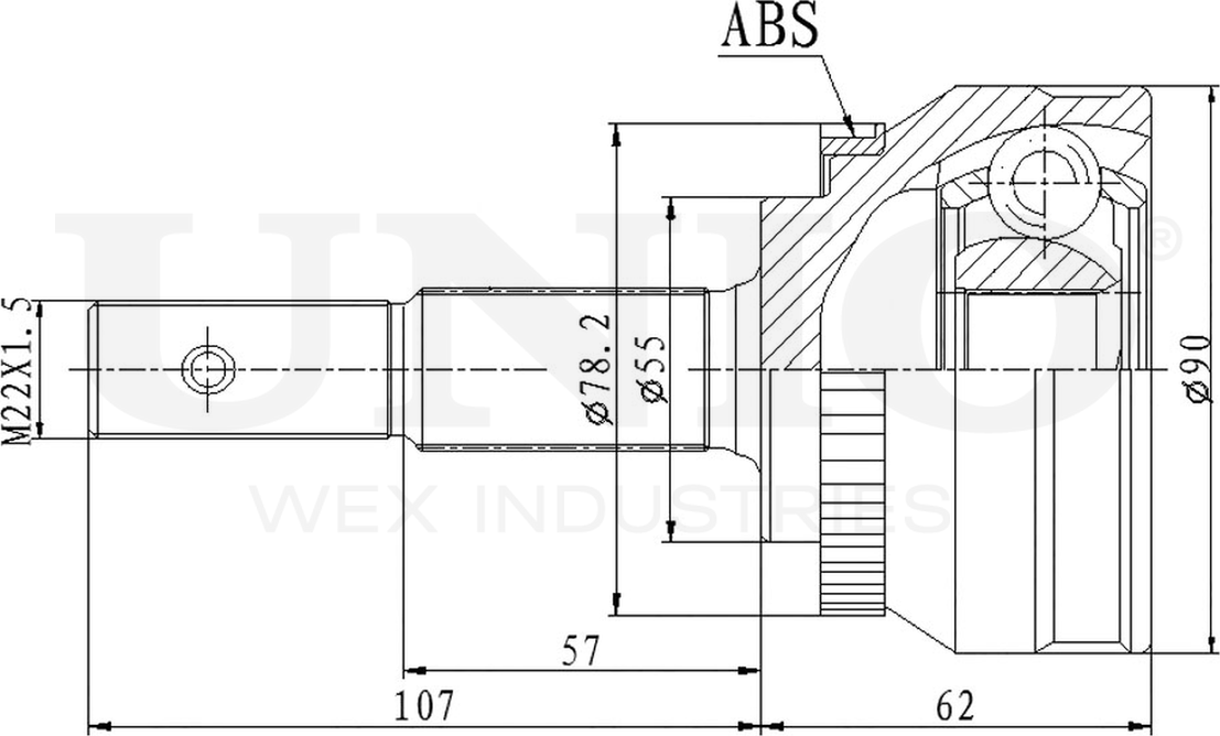 ШРУС наружный (Unio). Артикул CVJ-20271