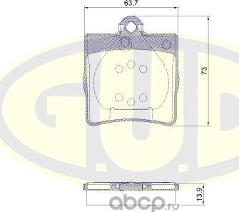 Тормозные колодки G.U.D.. Артикул GBP067800