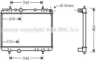 Радиатор охлаждения двигателя AVA. Артикул PE2265