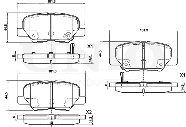 Колодки тормозные дисковые, комплект (Unio). Артикул BRP-20010