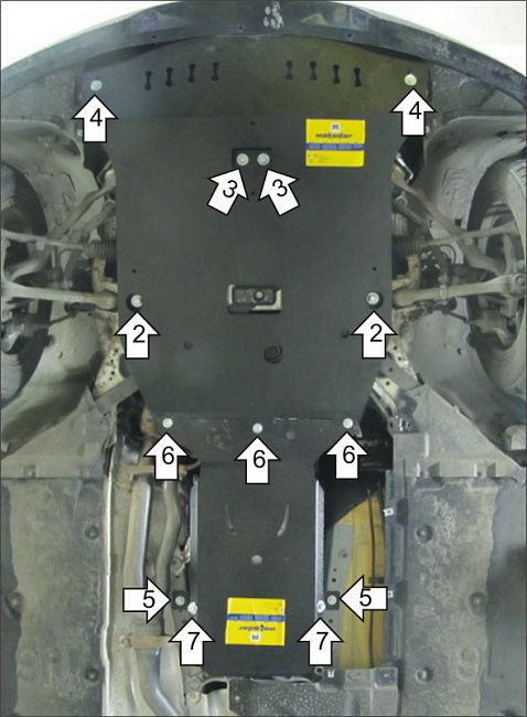 Защита Мотодор для двигателя, КПП BMW 3-серия E90 320i 2008-2013. Артикул 00224