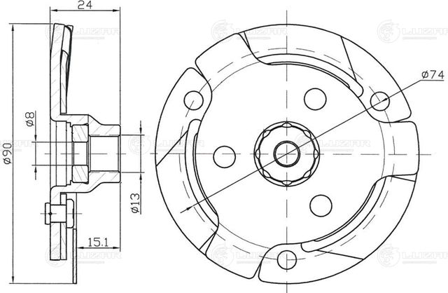 Пластина срывная муфты компрессора кондиц. SKODA OCTAVIA A5 (04-) (Тип SANDEN) (Luzar). Артикул LCH 1803