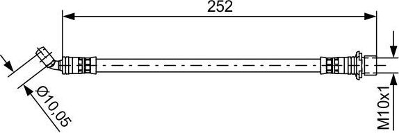 Тормозной шланг Bosch задний правый для Toyota 4Runner IV 2002-2009. Артикул 1 987 481 662