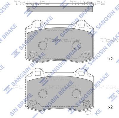 Тормозные колодки Sangsin Hi-Q задние для Tesla Roadster I 2008-2012. Артикул SP1587