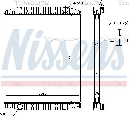 Радиатор охлаждения двигателя Nissens. Артикул 63331A