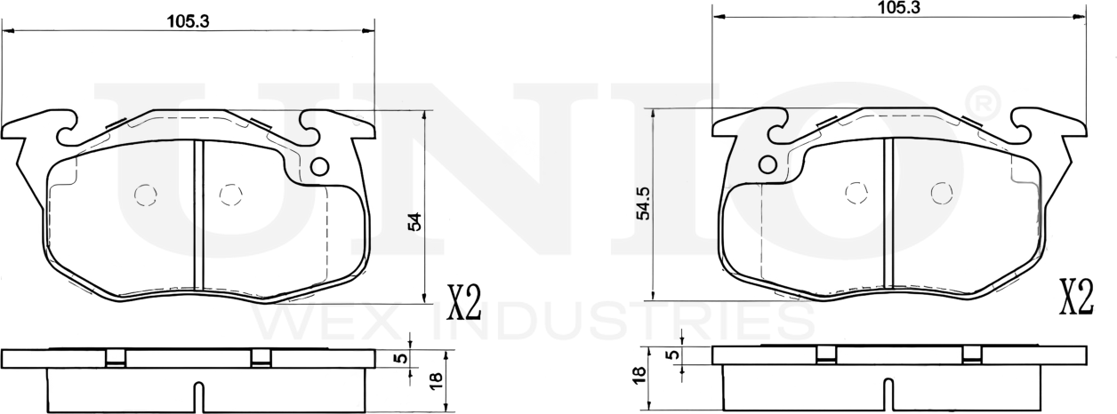 Колодки тормозные дисковые, комплект (Unio). Артикул BRP-20206