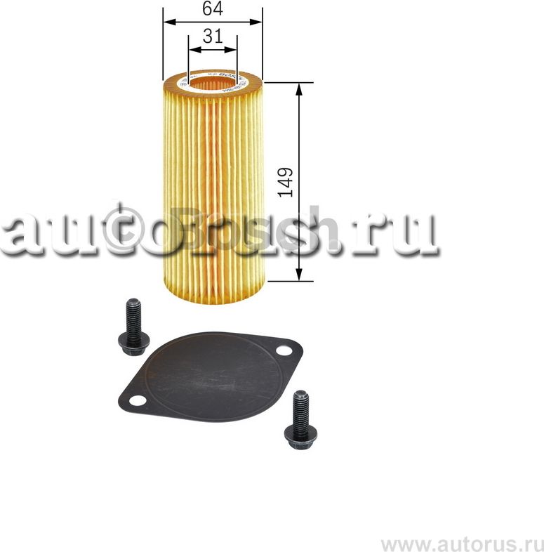 F 026 404 004_фильтрующий элемент гидравлический ! H149 D64 /VOLVO FH/FM D9A/B/D (Bosch). Артикул F026404004