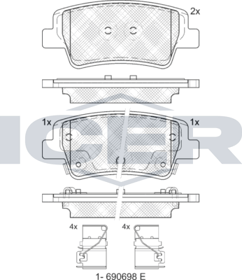 Тормозные колодки Icer. Артикул 182471